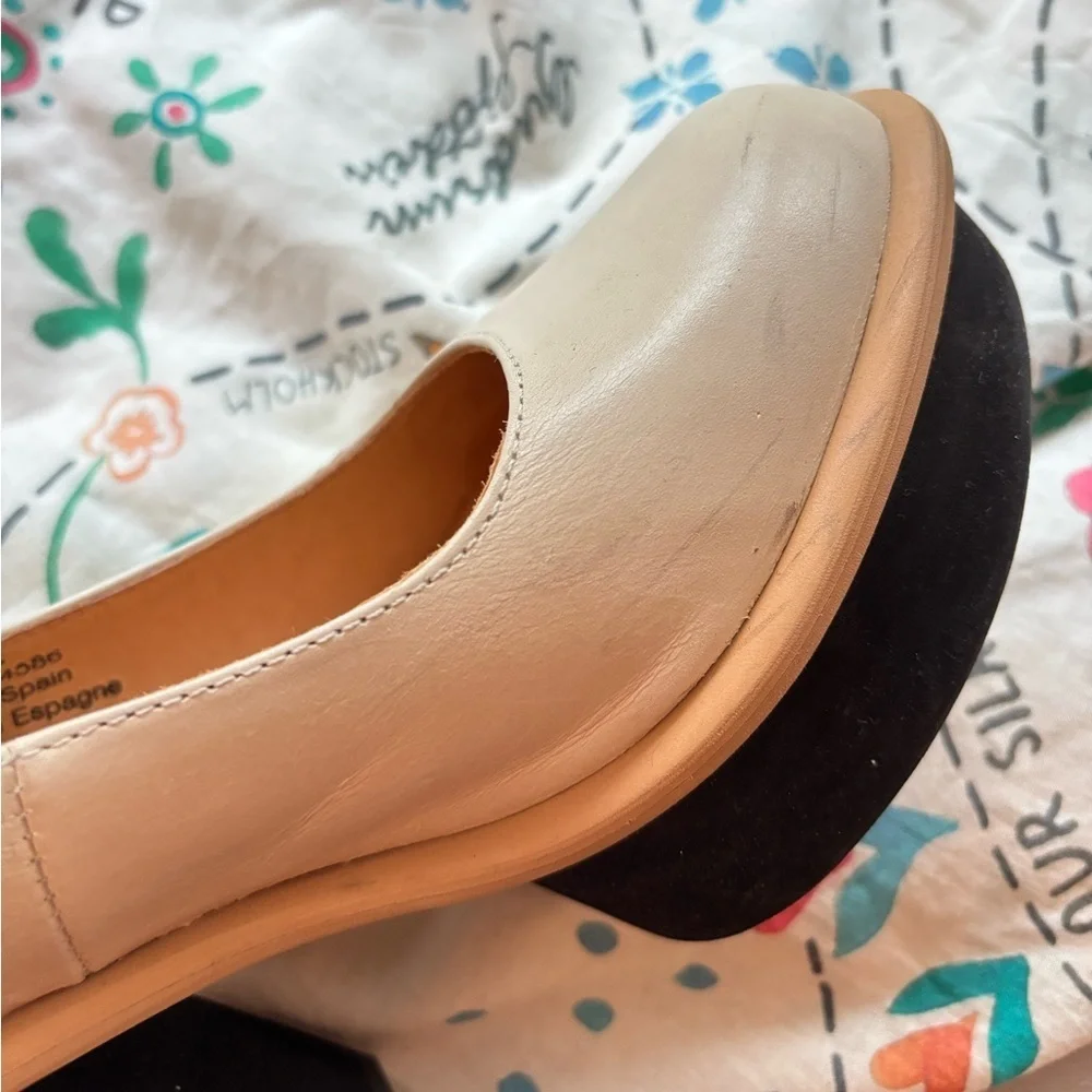 Free People Maggie Mary Jane White Leather Pumps Platform Heels Size 8.5